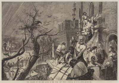La costruzione del nuovo castello sul Tyne, 1080 da W. Bell Scott